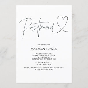 Elegante verspätete Hochzeiten ändern das Datum Einladung