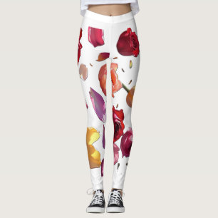 Elegante verstreute Blumen-Blatt-Leggings Modern Leggings