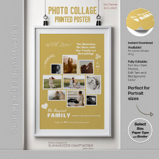 Elegante vertikale Fotocollage für Familie und Fre Poster