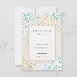 elegante vertikale Strand-RSVP-Karte RSVP Karte