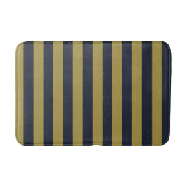 Elegante vertikale Streifen aus Gold und Navy Badematte