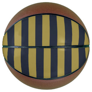 Elegante vertikale Streifen aus Gold und Navy Basketball