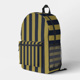 Elegante vertikale Streifen aus Gold und Navy Bedruckter Rucksack