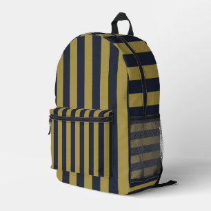 Elegante vertikale Streifen aus Gold und Navy Bedruckter Rucksack