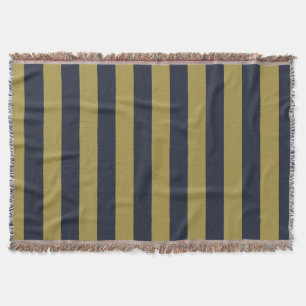 Elegante vertikale Streifen aus Gold und Navy Decke