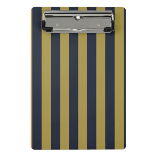 Elegante vertikale Streifen aus Gold und Navy Mini Klemmbrett