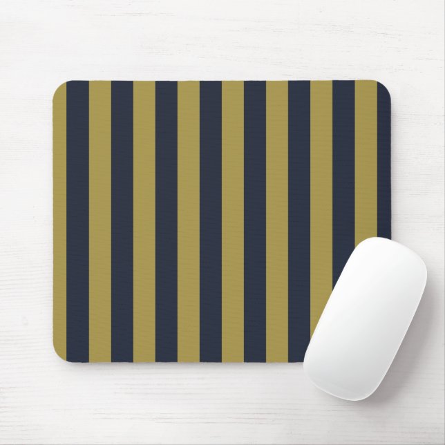 Elegante vertikale Streifen aus Gold und Navy Mousepad (Mit Mouse)