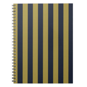 Elegante vertikale Streifen aus Gold und Navy Notizblock