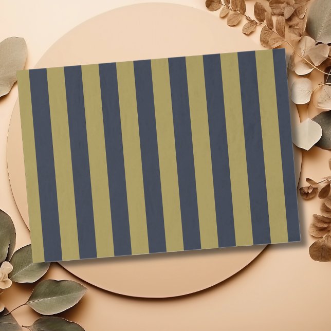 Elegante vertikale Streifen aus Gold und Navy Seidenpapier (Von Creator hochgeladen)