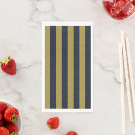 Elegante vertikale Streifen aus Gold und Navy Serviette