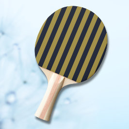 Elegante vertikale Streifen aus Gold und Navy Tischtennis Schläger