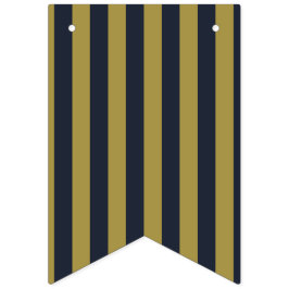 Elegante vertikale Streifen aus Gold und Navy Wimpelkette