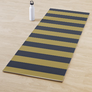 Elegante vertikale Streifen aus Gold und Navy Yogamatte
