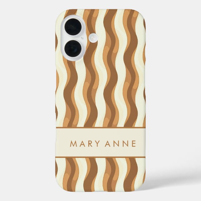 Elegante vertikale Streifen iPhone 16 Hülle (Rückseite)