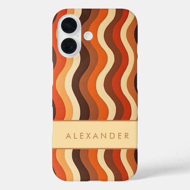 Elegante vertikale Streifen iPhone 16 Hülle (Rückseite)