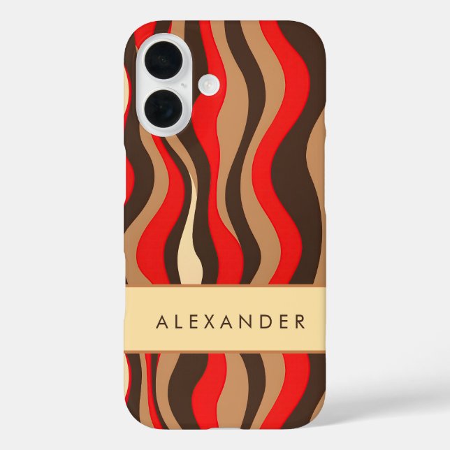 Elegante vertikale Streifen iPhone 16 Hülle (Rückseite)