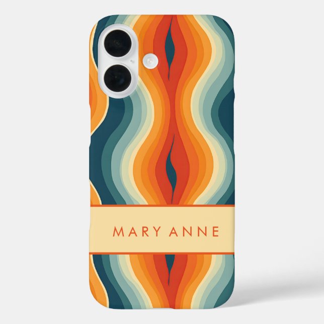 Elegante vertikale Streifen iPhone 16 Hülle (Rückseite)