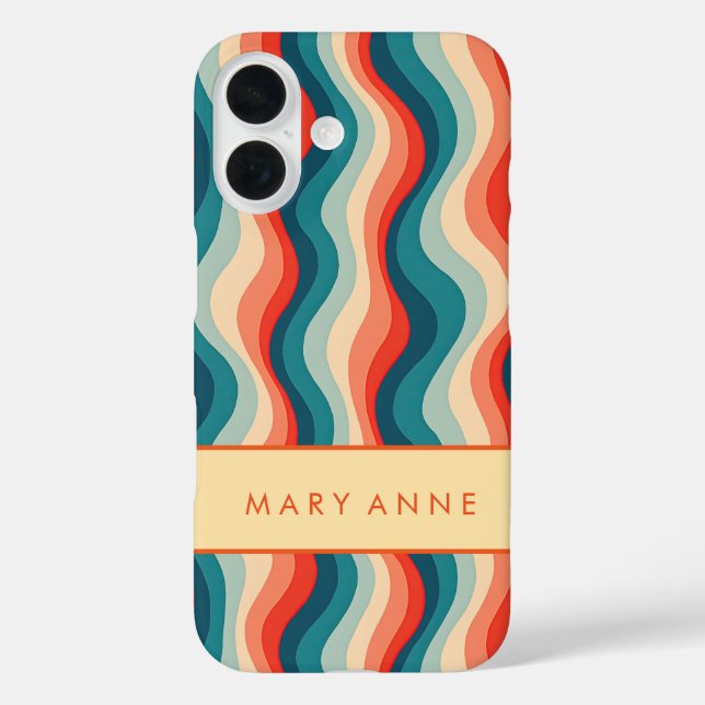 Elegante vertikale Streifen iPhone 16 Hülle (Rückseite)