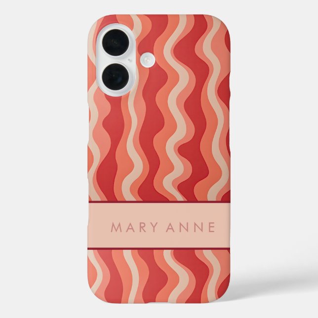 Elegante vertikale Streifen iPhone 16 Hülle (Rückseite)