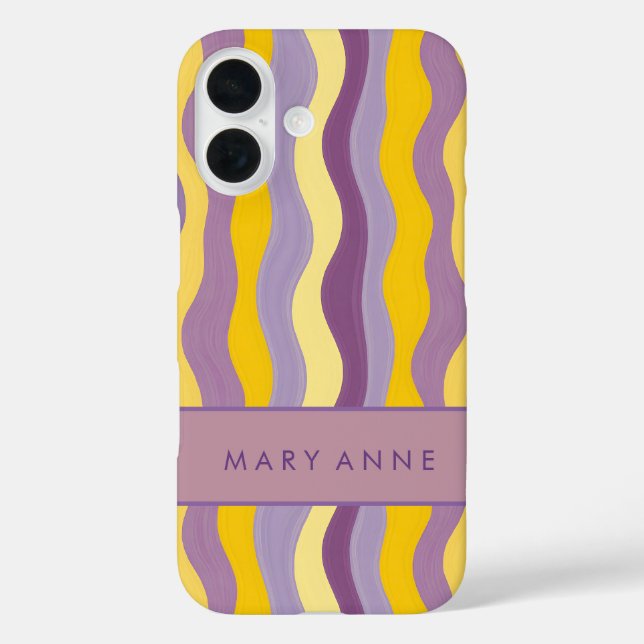 Elegante vertikale Streifen iPhone 16 Hülle (Rückseite)