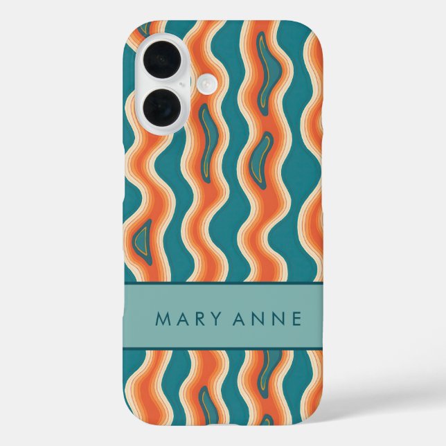 Elegante vertikale Streifen iPhone 16 Hülle (Rückseite)