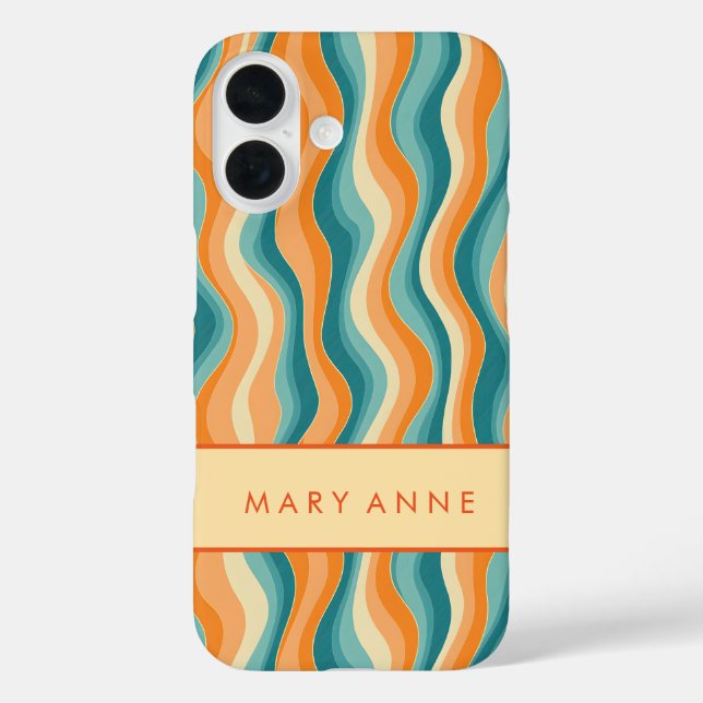Elegante vertikale Streifen iPhone 16 Hülle (Rückseite)