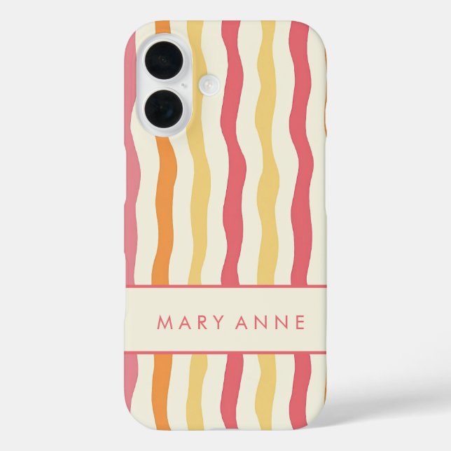 Elegante vertikale Streifen iPhone 16 Hülle (Rückseite)