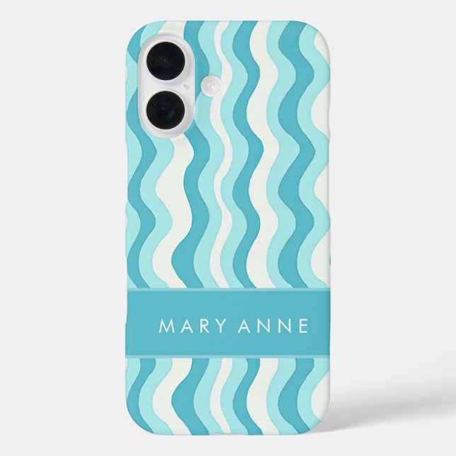 Elegante vertikale Streifen iPhone 16 Hülle (Rückseite)