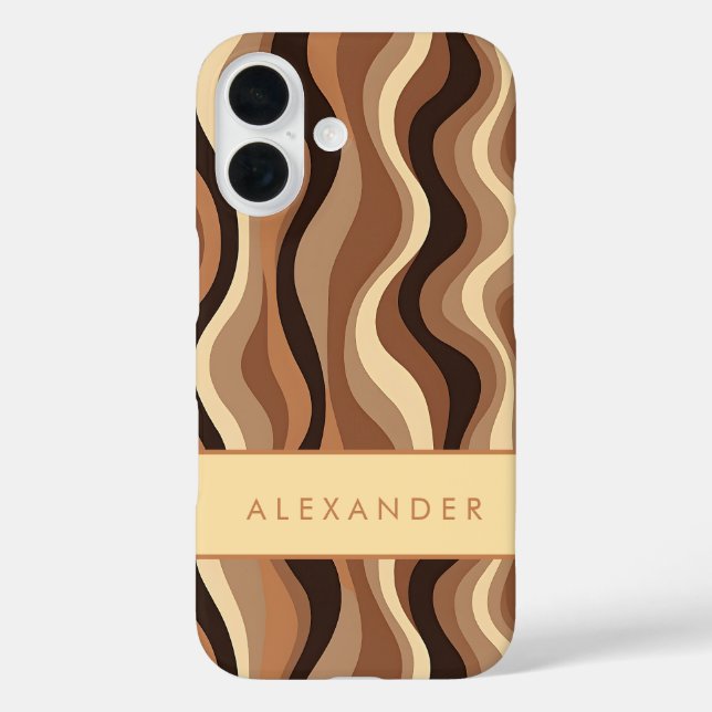 Elegante vertikale Streifen iPhone 16 Hülle (Rückseite)