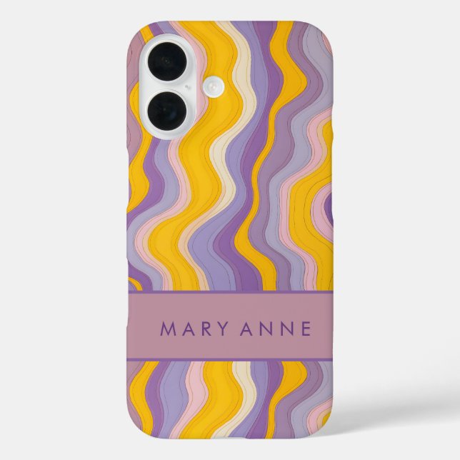 Elegante vertikale Streifen iPhone 16 Hülle (Rückseite)