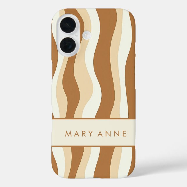Elegante vertikale Streifen iPhone 16 Hülle (Rückseite)