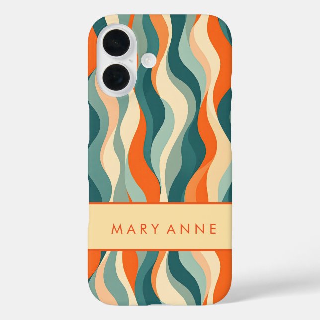 Elegante vertikale Streifen iPhone 16 Hülle (Rückseite)