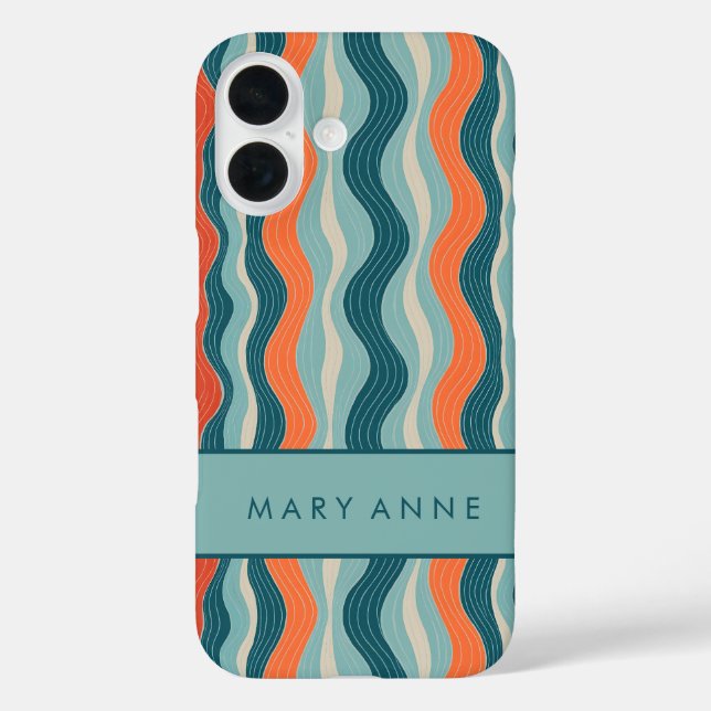 Elegante vertikale Streifen iPhone 16 Hülle (Rückseite)