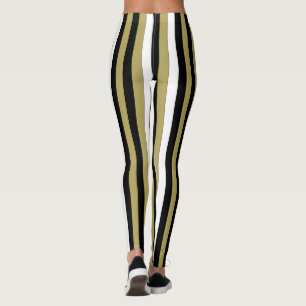 Elegante vertikale Streifen Schwarz-Weiß Leggings
