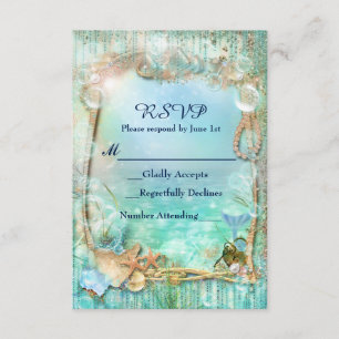 Elegante verzauberte Unter dem Meer Strand RSVP-Ka RSVP Karte