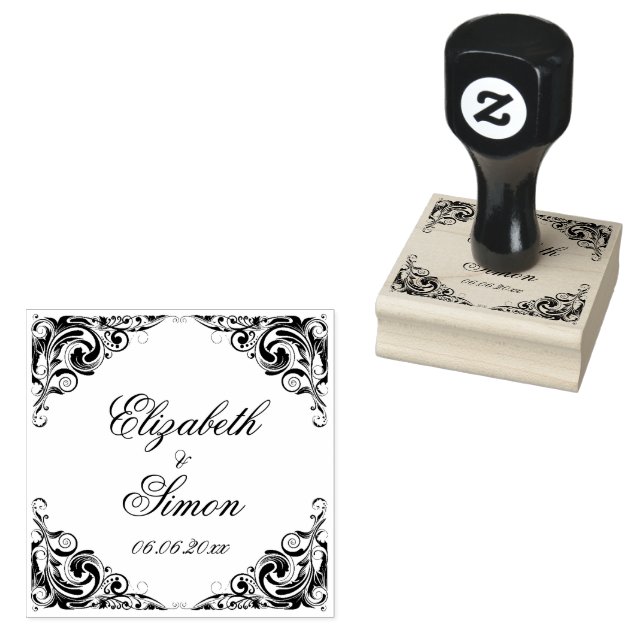 Elegante verziert-schicke klassische extravagante  gummistempel (Stempel)