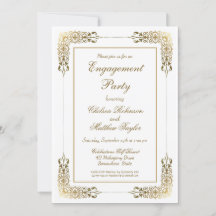 Elegante Verzierte Gold Lace Engagement Party