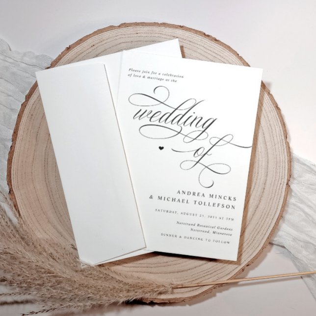 Elegante Verzierte Schwarz-Weiß-Hochzeit Einladung (Elegant luxury wedding invitations in black and white)