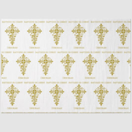 Elegante Verzierte Taufe Seidenpapier
