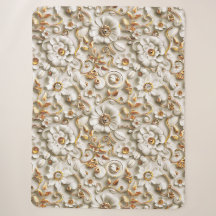 Elegante Verzierte weiße Blume mit goldenen Blätte