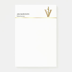 Elegante Veterinärmedizin Gold V Asclepius Post-it Klebezettel
