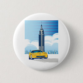 ELEGANTE VETTE AUTOMOBILE ART BUTTON