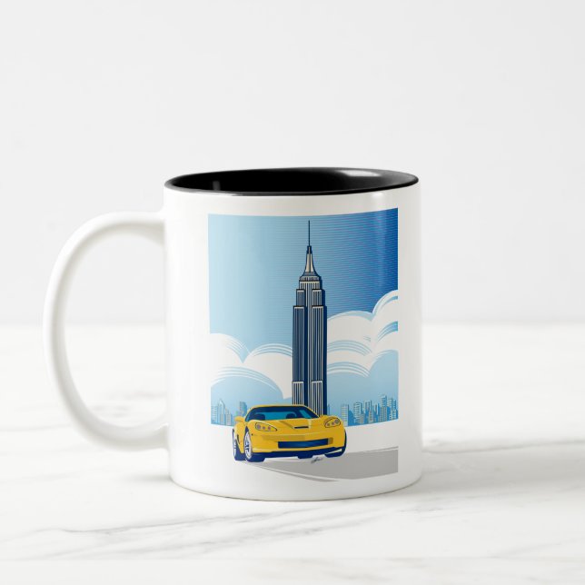 ELEGANTE VETTE AUTOMOBILE ART ZWEIFARBIGE TASSE (Links)
