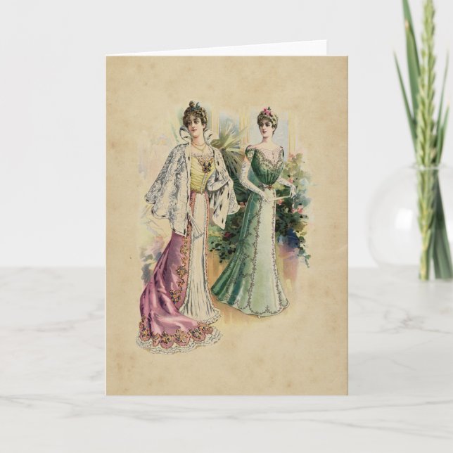 Elegante viktorianische Damen-Gruß-Karte Karte (Vorderseite)