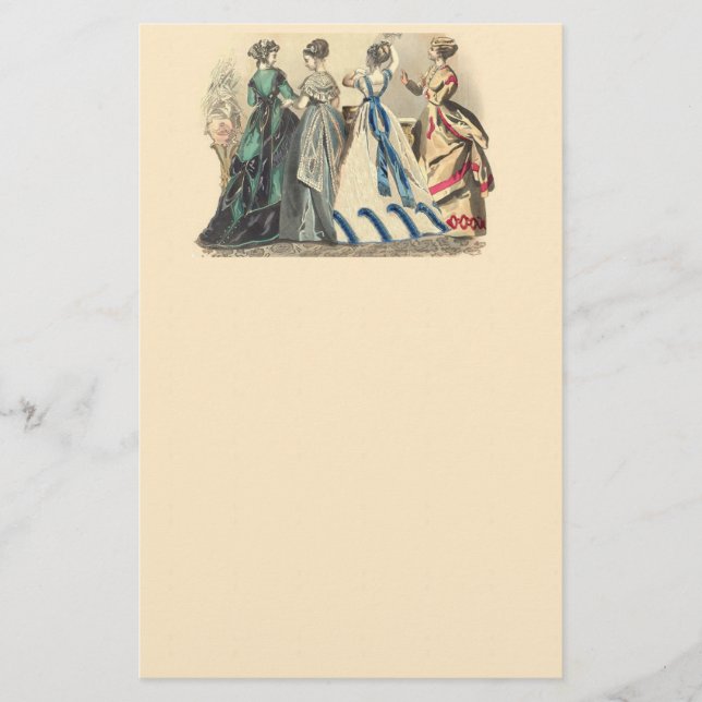 Elegante Viktorianische Fashions Stationery Briefpapier (Vorderseite)