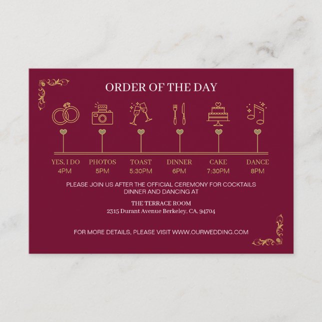 Elegante Viktorianische Hochzeit Begleitkarte (Vorderseite)