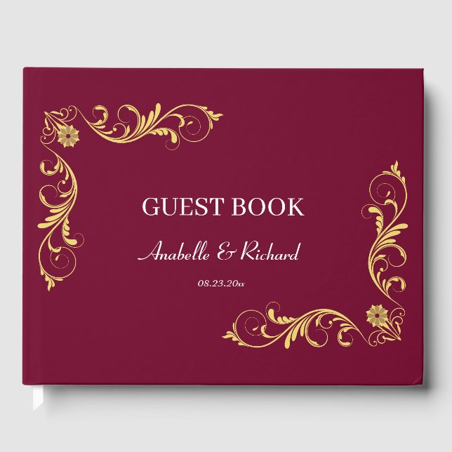 Elegante Viktorianische Hochzeit Gästebuch (Vorderseite)