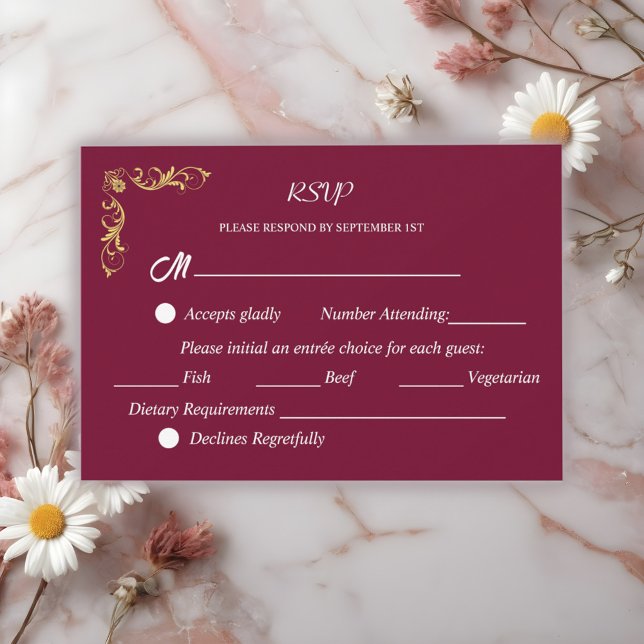 Elegante Viktorianische Hochzeit RSVP Karte (Von Creator hochgeladen)