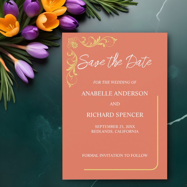 Elegante Viktorianische Hochzeit speichert das Dat Save The Date (Von Creator hochgeladen)