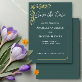 Elegante Viktorianische Hochzeit speichert das Dat Save The Date